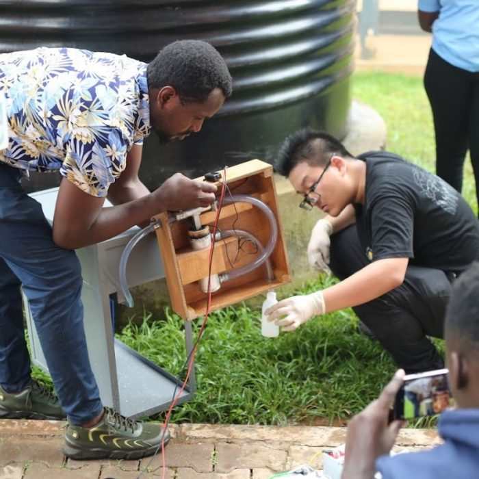 Testing the UV-C prototype at the local all-girls boarding school