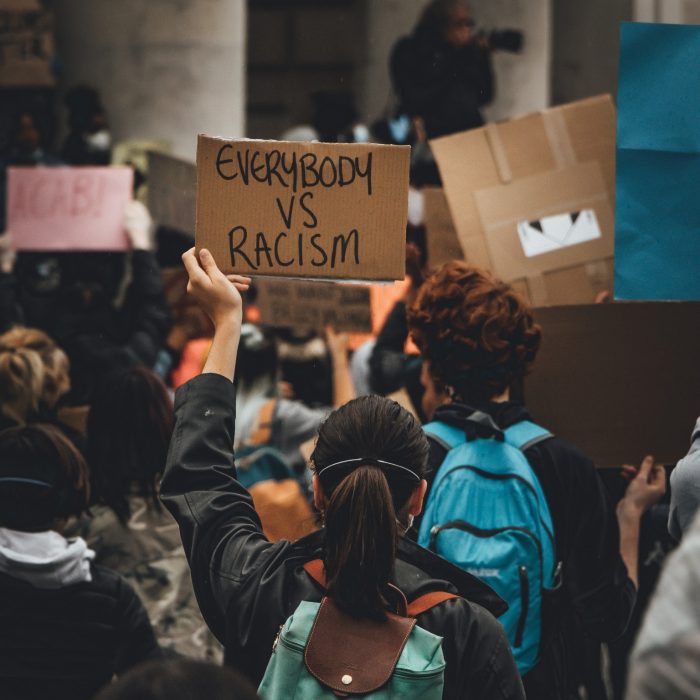 People protesting against racism
