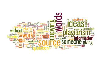 Word cloud featuring "Plagiarism" on white background