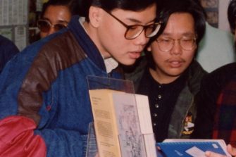 Students in the International Student Centre, 1990.