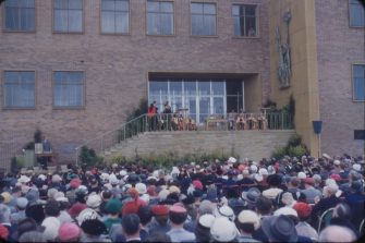 archive image of Outdoor graduate ceremony