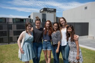 Women students on campus