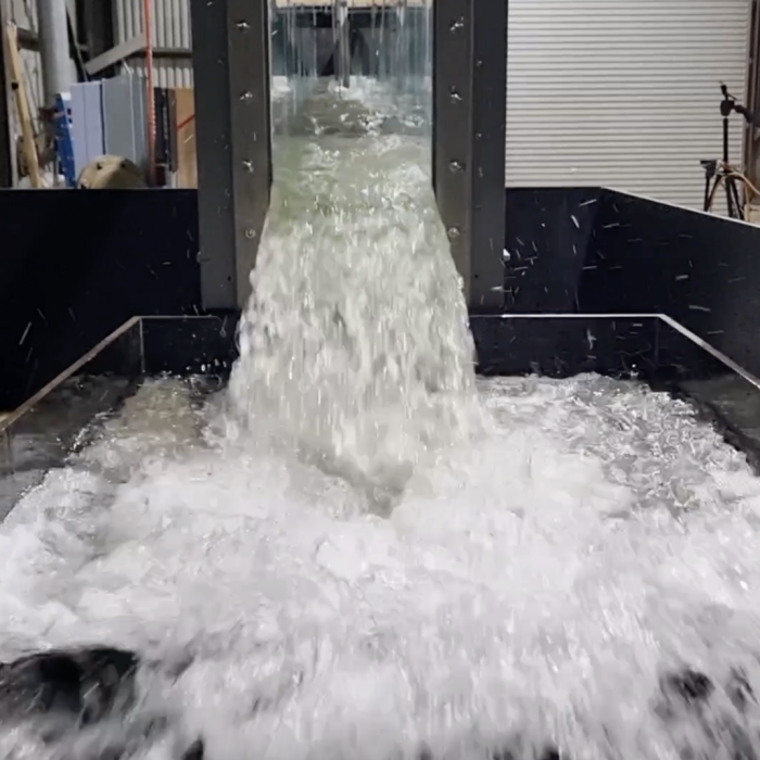 WRL's 0.4 m tilting flume facility in free flow