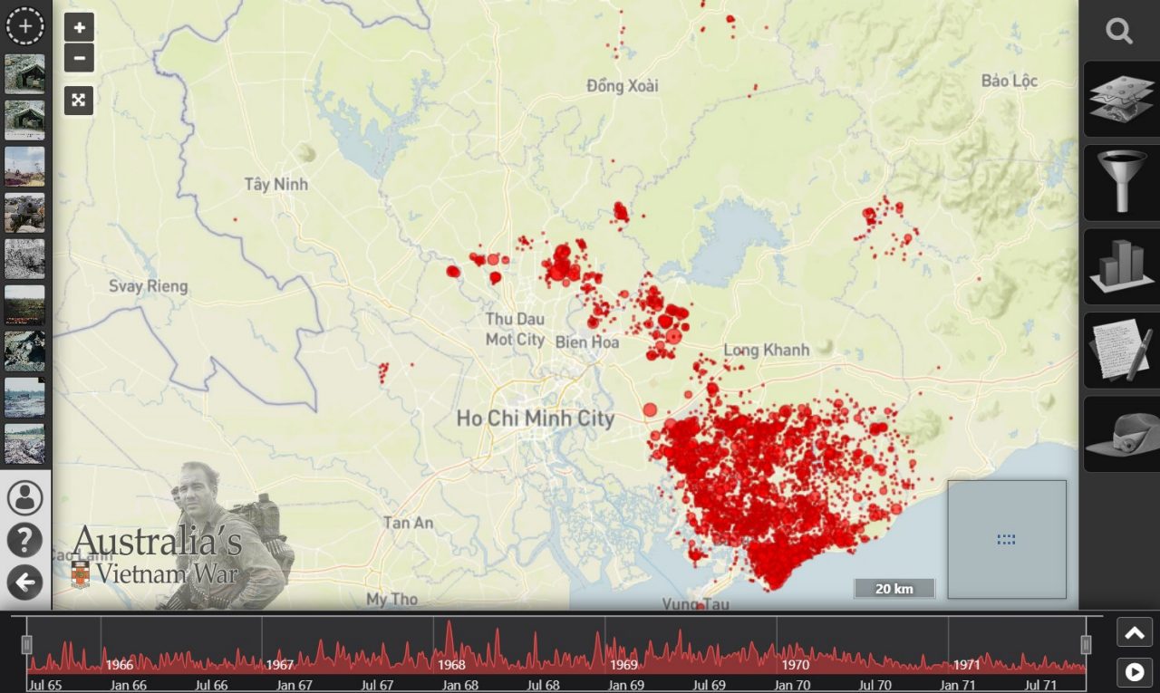 Screenshot of Australia's Vietnam War Battle Map website