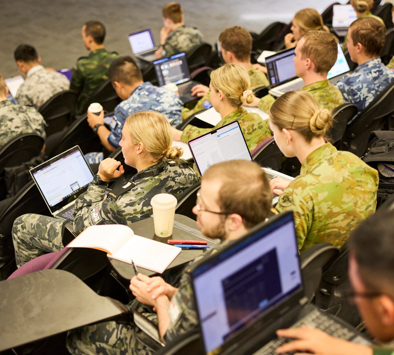 Students in Business lecture theatre