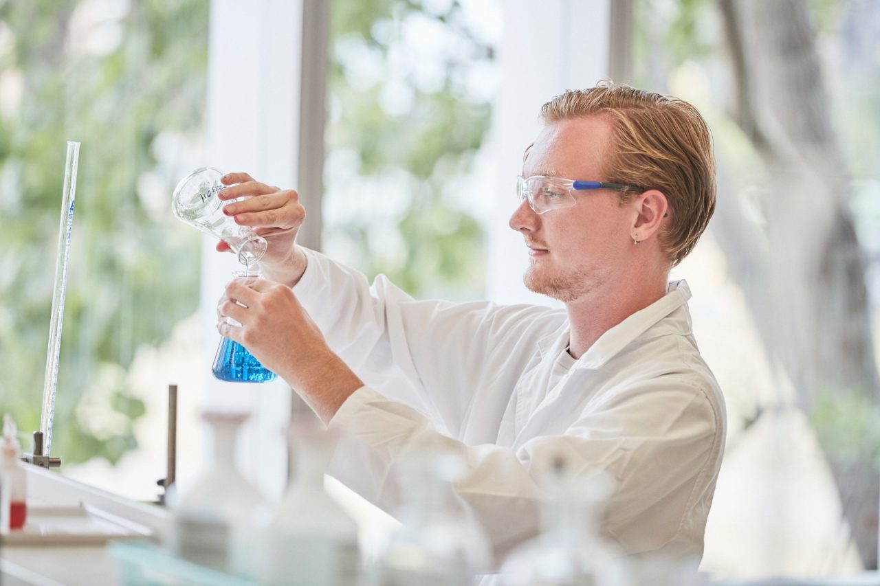 Students working on experiments in the Chemical Science building UNSW.