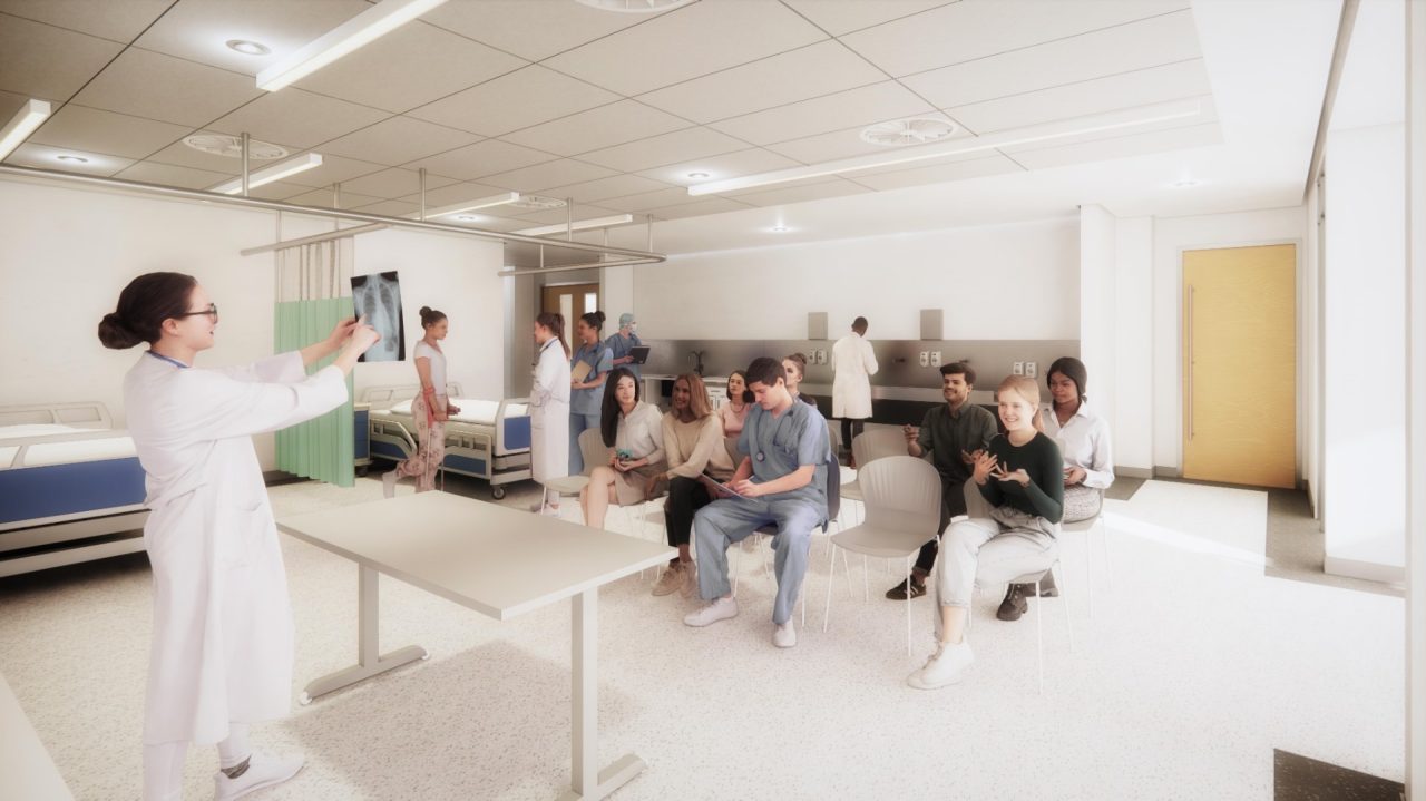 Artist's impression of the clinical education rooms in UNSW'S Biomedical Sciences Centre, Wagga Wagga