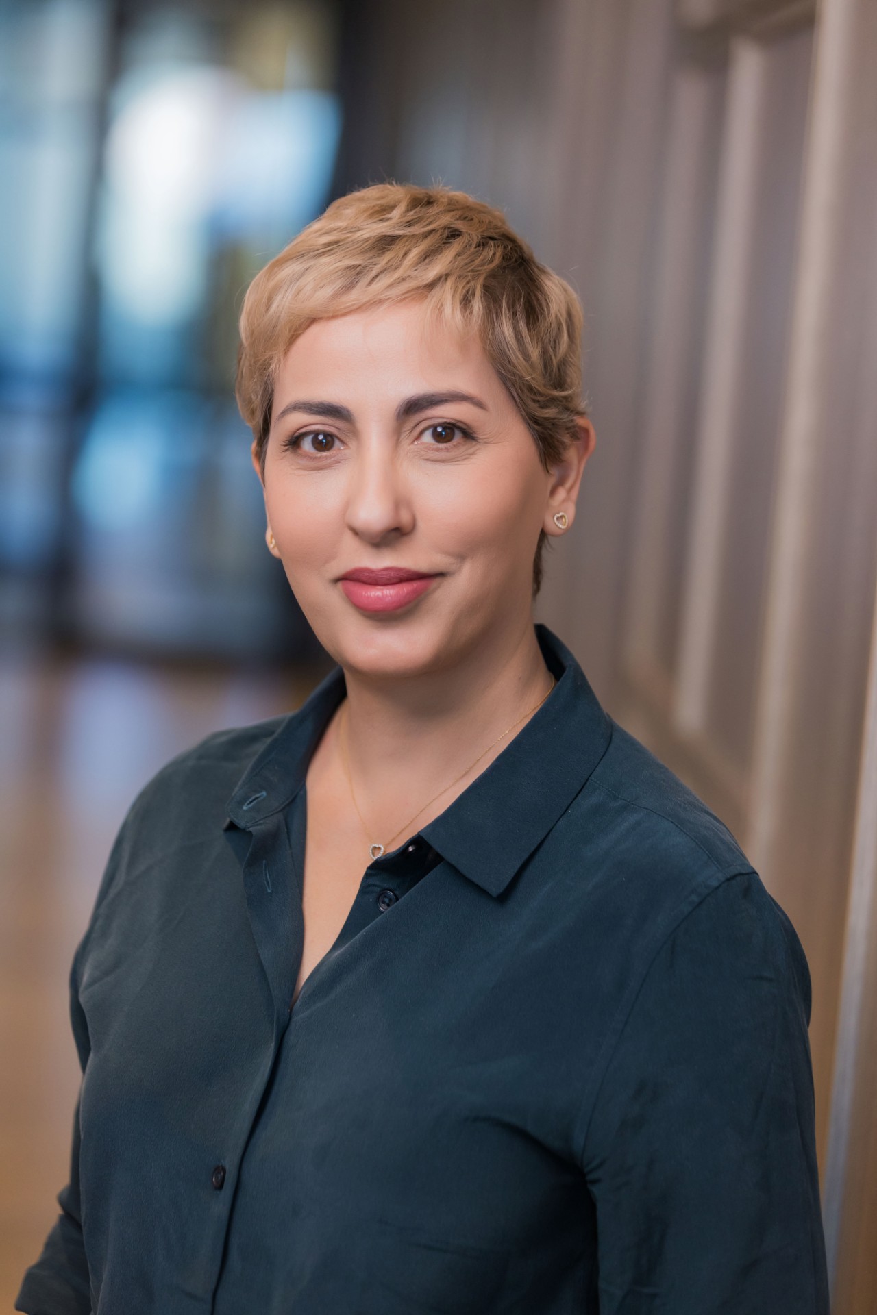 Parisa Glass looks happily at camera