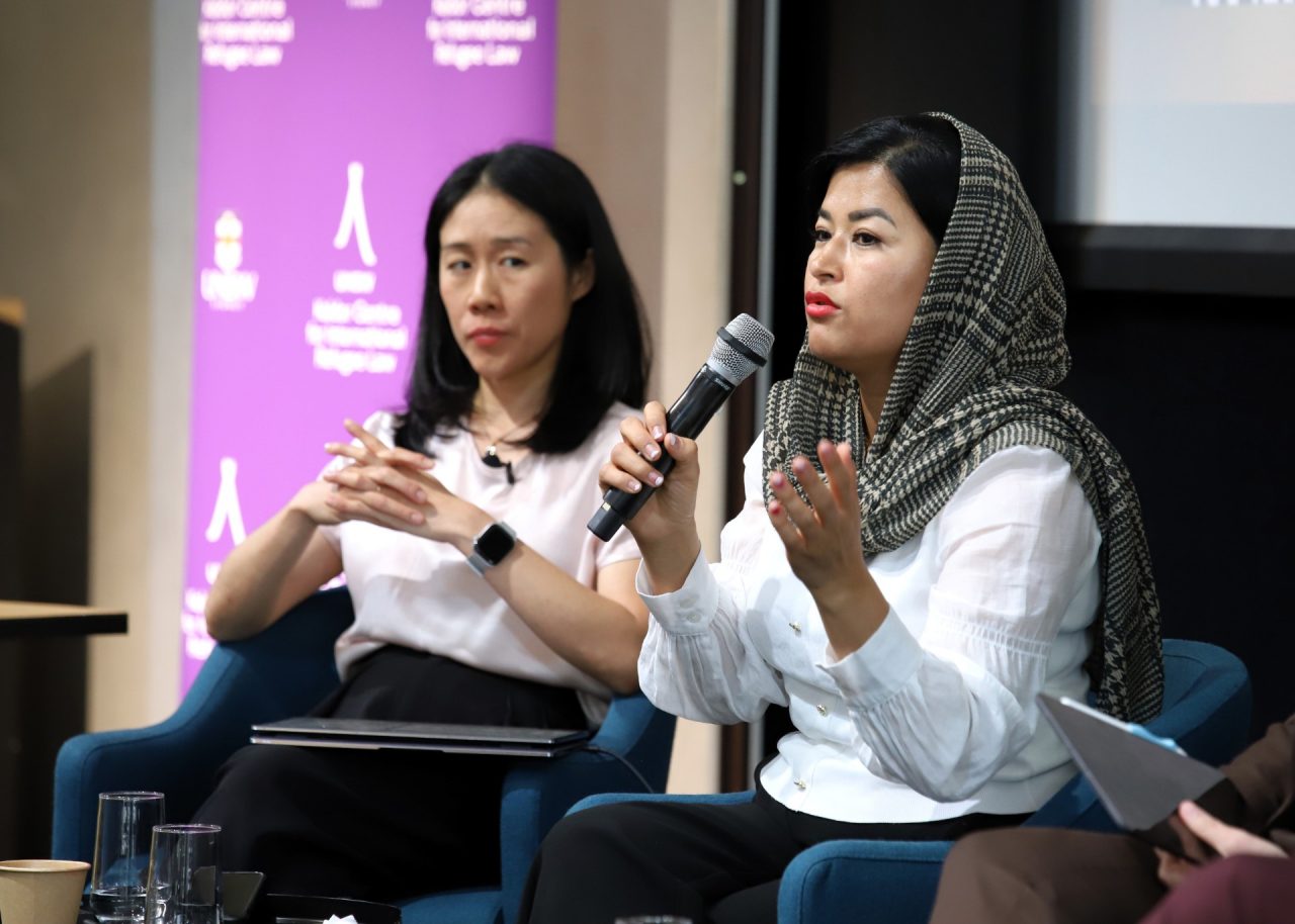 Executive Director Asia Pacific Network of Refugees Najeeba Wazefadost addressing the conference.